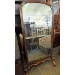 A large Victorian Mahogany cheval mirror
