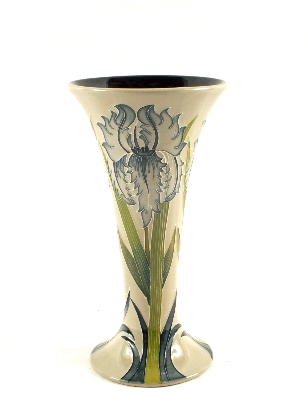 A Moorcroft trial 'Kerry' floral trumpet vase (seconds)