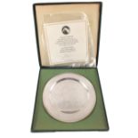 A boxed Silver Brigadier Gerard Horse racing plate,