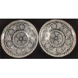 Two heavy cut glass bowls and a pair of large plates