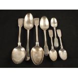 Seven various Georgian and Victorian Silver spoons