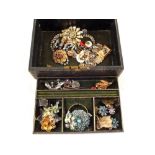 A jewellery box with costume jewellery