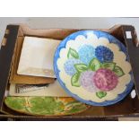 A Burleigh ware Willow pattern meat plate and other china