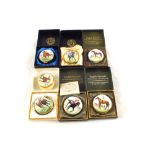 Boxed Kingsley English enamel boxes, Ridgewood Pearl 1995, Dayjur 1990, Provided 1984, Habibti 1983,