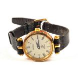 A vintage circa 1980's lady's Quartz wristwatch marked Gucci with red and green enamel