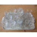 Two trays of mainly 19th Century drinking glasses