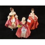 Three Royal Doulton figurines, Southern Belle HN 2229,