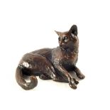 A limited edition solid Bronze of a seated Cat,