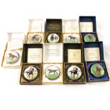 Boxed English enamels horseracing boxes, Habibti 1983 (2), Moto, Shergar 1981 (2),