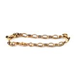 An unmarked Gold link bracelet with dog clip clasp (clip marked 375)