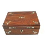 A 19th Century Rosewood and Mother of Pearl inlaid workbox