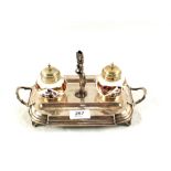 A Silver plated inkstand by MWM Briggs & Co,