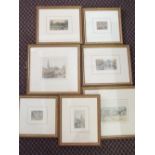 Seven various watercolours of Dutch scenes