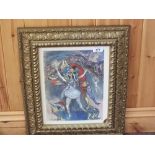 After Marc Chagall watercolour of circus dancers,