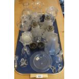 Various cut and other glassware,