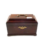 A Georgian Mahogany three compartment tea caddy