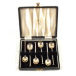 A cased set of six Silver coffee spoons,