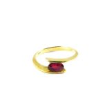 A 14ct Gold single Ruby set ring,