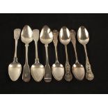 Two sets of four Silver teaspoons,