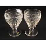 A pair of 19th Century cut glass rummers