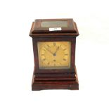 A Mahogany Brass dial glass sided mantel clock by Walker & Sons