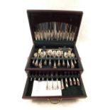 A Silver plated Butler Heirloom collection canteen of cutlery (one coffee spoon missing)