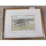 A signed watercolour 'Show Jumper at Morland Cattle Show', 1933,