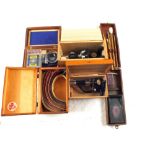Two microscopes and an artists box etc