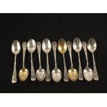 A set of eleven Greenleaf & Crosby Sterling teaspoons with handle decoration, Old City Gate,