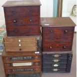 A Victorian Mahogany haberdashery chest (one drawer missing),