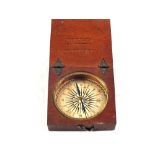 A Mahogany cased pocket compass by E.