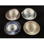 Various English and Chinese tea bowls and saucers including Spode and Meissen