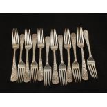 A set of twelve Tiffany Silver plated forks