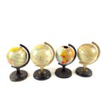 Two Chad Valley and two other tin plate terrestrial globes