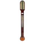 A 19th Century Mahogany stick barometer by Negretti & Zambra