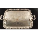 A Gorham Silver plated tea tray with vine leaf decoration