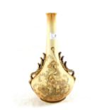 A Vienna cream ground floral narrow neck vase,