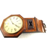 An octagonal inlaid Mahogany American drop dial wall clock