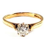 A 9ct Gold solitaire CZ ring,