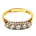 An 18ct Gold five stone Diamond ring,