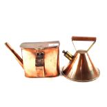 A Copper flat backed water can by Joymanco,