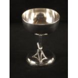 A Chinese goblet by W.Hing on simulated bamboo stems, weight of white metal 5.