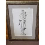 WITHDRAWN John Reay, charcoal picture of a mother and child, signed in pencil,