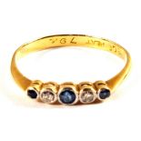WITHDRAWN An 18ct Gold and Platinum Sapphire and Diamond ring,
