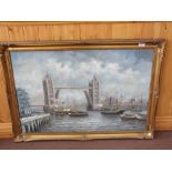 George Dean, oil on canvas, 'Tower Bridge',