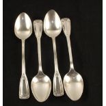 A set of four Tiffany Silver teaspoons,