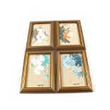 Four Japanese floral watercolours