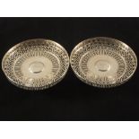 A pair of Tiffany pierced Silver comports with monograms, No.