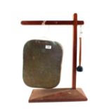 A Burmese Brass gong on wooden stand plus a Victorian jug and bowl set