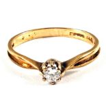 A 9ct Gold solitaire Diamond ring,